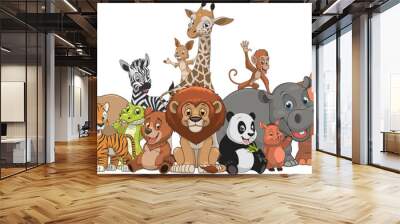 Funny kids animals Wall mural