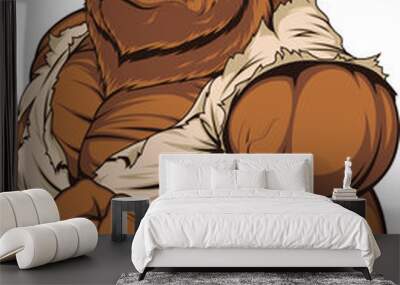 Strong ferocious boar Wall mural