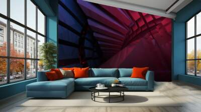 Abstract reflective shiny plastic shape 3d rendering Wall mural