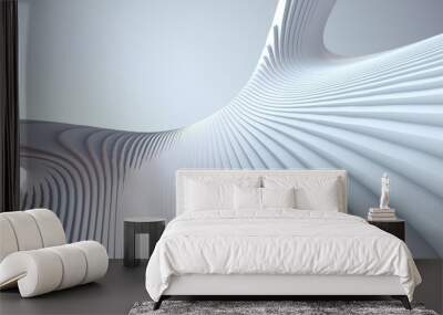 white stripe pattern futuristic background. 3d render illustration Wall mural