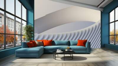 White stripe pattern futuristic background. 3d render illustration Wall mural