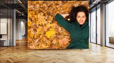 Portrait of beautiful young brunette woman Wall mural