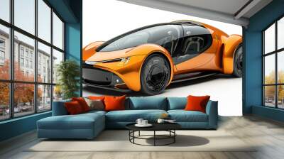 Hybrid eco car in the future isolated on white background. Wall mural