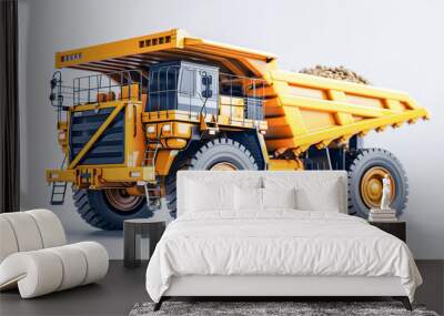 Large mining dump truck on a white background Wall mural