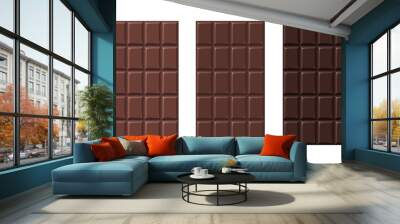 Three chocolate on white background Wall mural