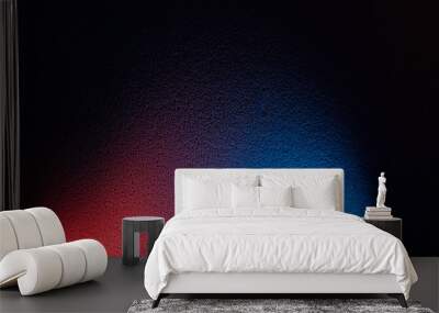 On a black background, the fusion of two glows of bright blue and bright red Wall mural