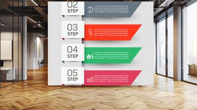 Infographic vector business banner template design with 6 steps  Wall mural