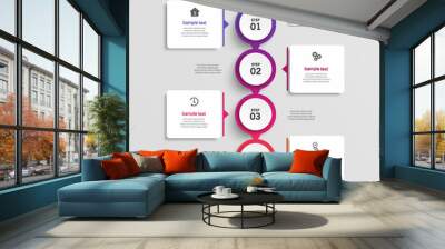 Infographics number options template with  4 steps . Can be  used for workflow layout, diagram, business  options, banner, web design Wall mural