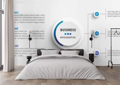 Modern business infographic template with 3 options or steps	 Wall mural