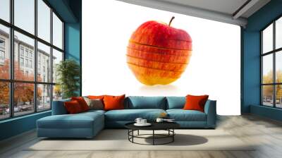 one sliced red juicy apple on a white background Wall mural