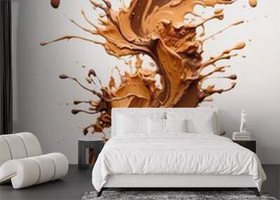 Brown splash white back ground Generative ai Wall mural