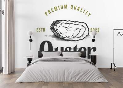 fresh shell oyster seafood logo Wall mural