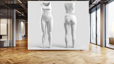 white sports top and-leggings 3d mockup Mockup Generative ai Wall mural