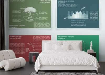 Brochure for business reports, cover layout and infographics Wall mural