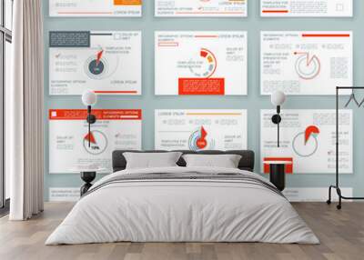 Brochure for business reports, cover layout and infographics Wall mural