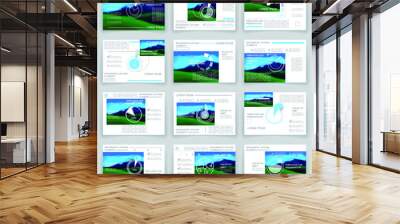 Brochure for business reports, cover layout and infographics Wall mural