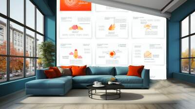 Brochure for business reports, cover layout and infographics Wall mural