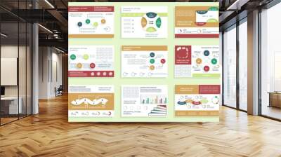 Brochures for business reports, cover layout and infographics Wall mural