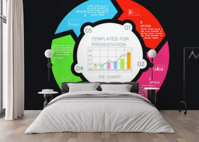 Pie chart for business presentation or processes Wall mural