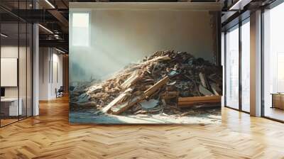 Demolition Debris in a Room Wall mural