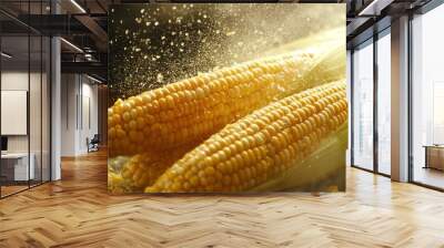 Fresh Corn on the Cob Steaming in a Pan Wall mural