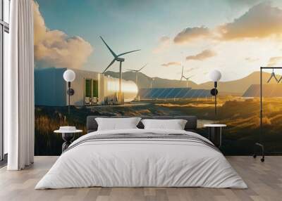 Sustainable Energy Facility in Nature Wall mural