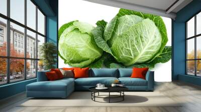 Two Fresh Green Cabbages Wall mural