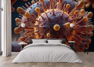 realistic depiction of a virus under a high-powered microscope Wall mural