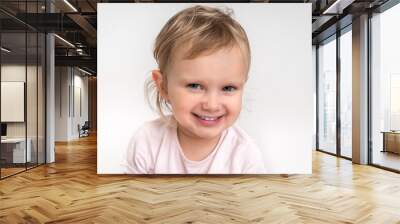 Beautiful smiling baby on isolated background Wall mural