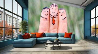 Happy three fingers Wall mural