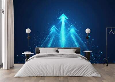 Abstract Vector Arrows Glowing in Technology Light Wall mural