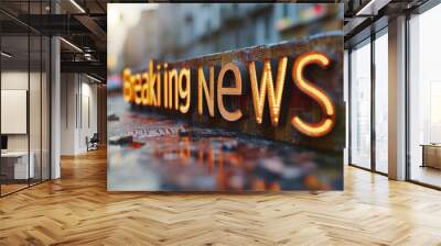 Breaking News Banner: Typography Domination Wall mural