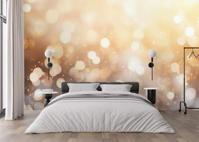 Brilliant White and Gold Fireworks Show Wall mural