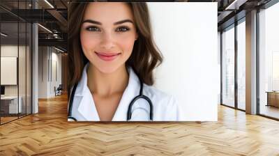 Confident Female Doctor with Stethoscope in White Coat Wall mural