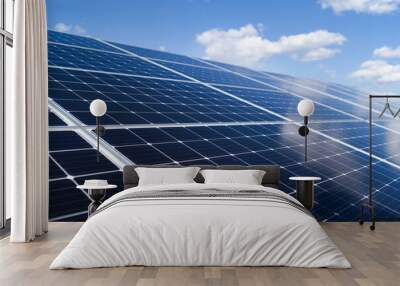 Cose-up view on solar power plant panel Wall mural