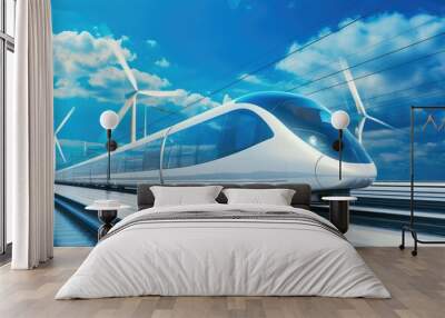 Futuristic Train on Sustainable Journey Wall mural