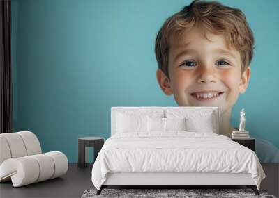 Happy Child with Coordinated Backdrop Wall mural