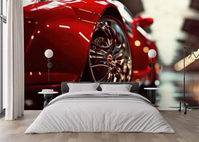 High-Resolution Automotive Advertising: Iconic Red Sports Car Wall mural