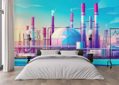 Oil Industry Hub: Powering Global Demands Wall mural