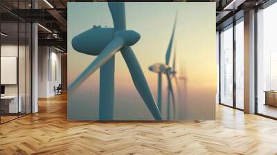 Sustainable Power: Intimate Look at Wind Turbines Wall mural