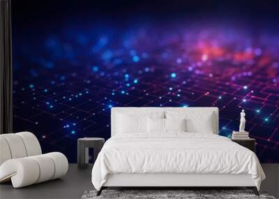 Technological Network of Light and Lines Wall mural