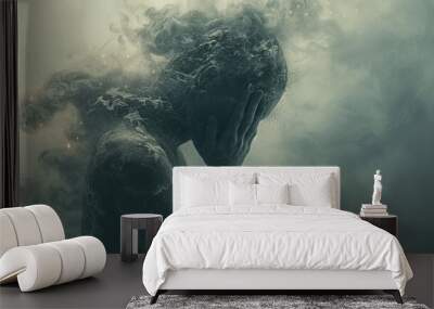 Tormented soul in the shadows Wall mural