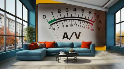 analog ammeter and voltmeter. close up. measuring equipment. Wall mural