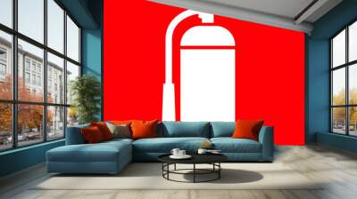 Flat vector illustration red fire extinguisher icon on white background. Fire safety.
 Wall mural