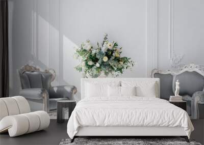 Beautiful bright room in white colors Wall mural