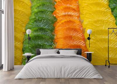 Colorful slices of jelly orange Wall mural