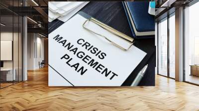 Conceptual photo showing printed text Crisis management plan Wall mural