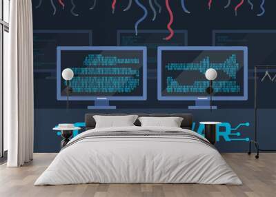 Cyber war concept Wall mural