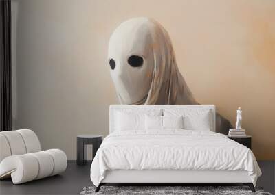 Scary portrait of ghost, Halloween concept Wall mural