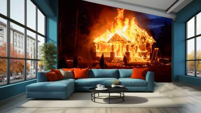 The house is on fire Wall mural